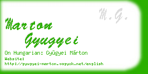 marton gyugyei business card